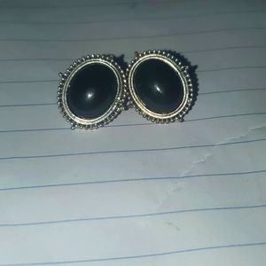 Sliver & black earrings
